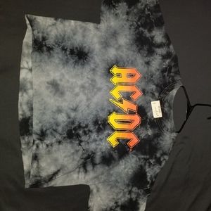 ACDC crop top, Size: adult Large, Color: Black/Grey . (New, Never Worn)